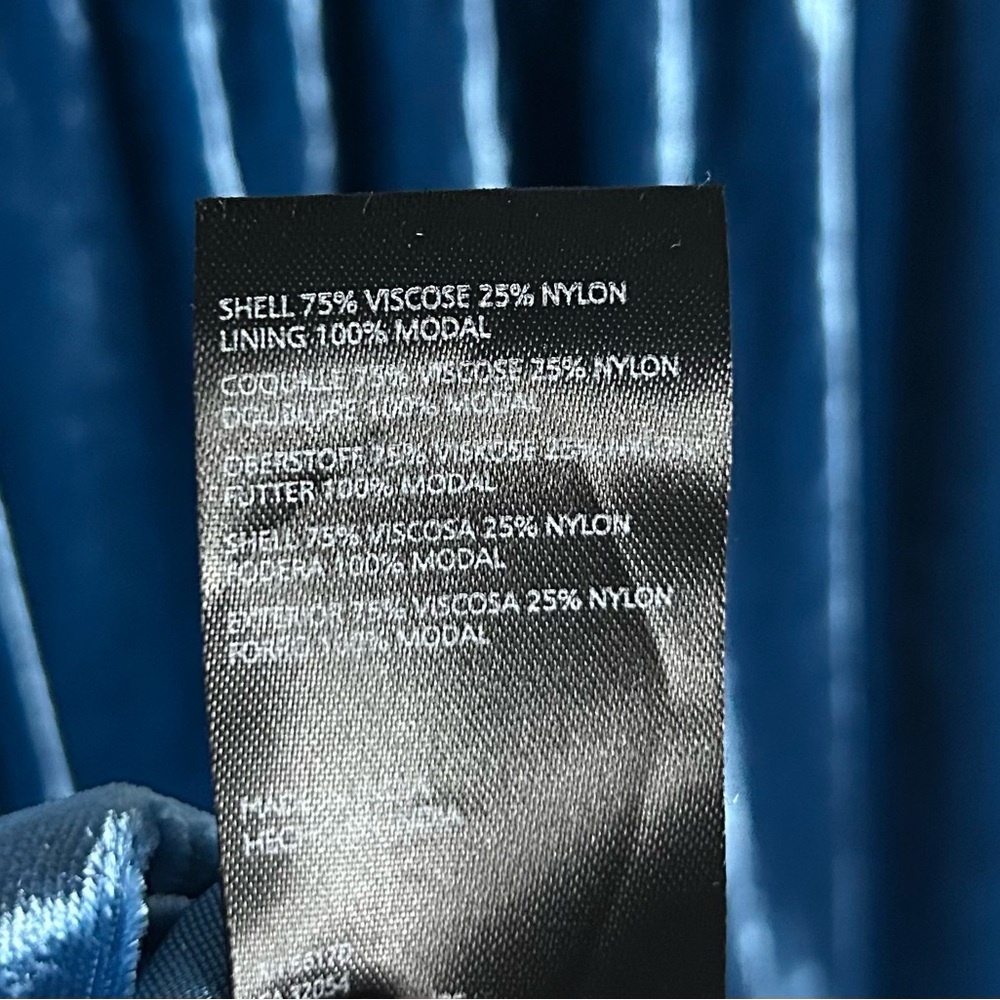 Anthropologie Somerset Blue Velvet Mini Dress Size M - Picture 15 of 16